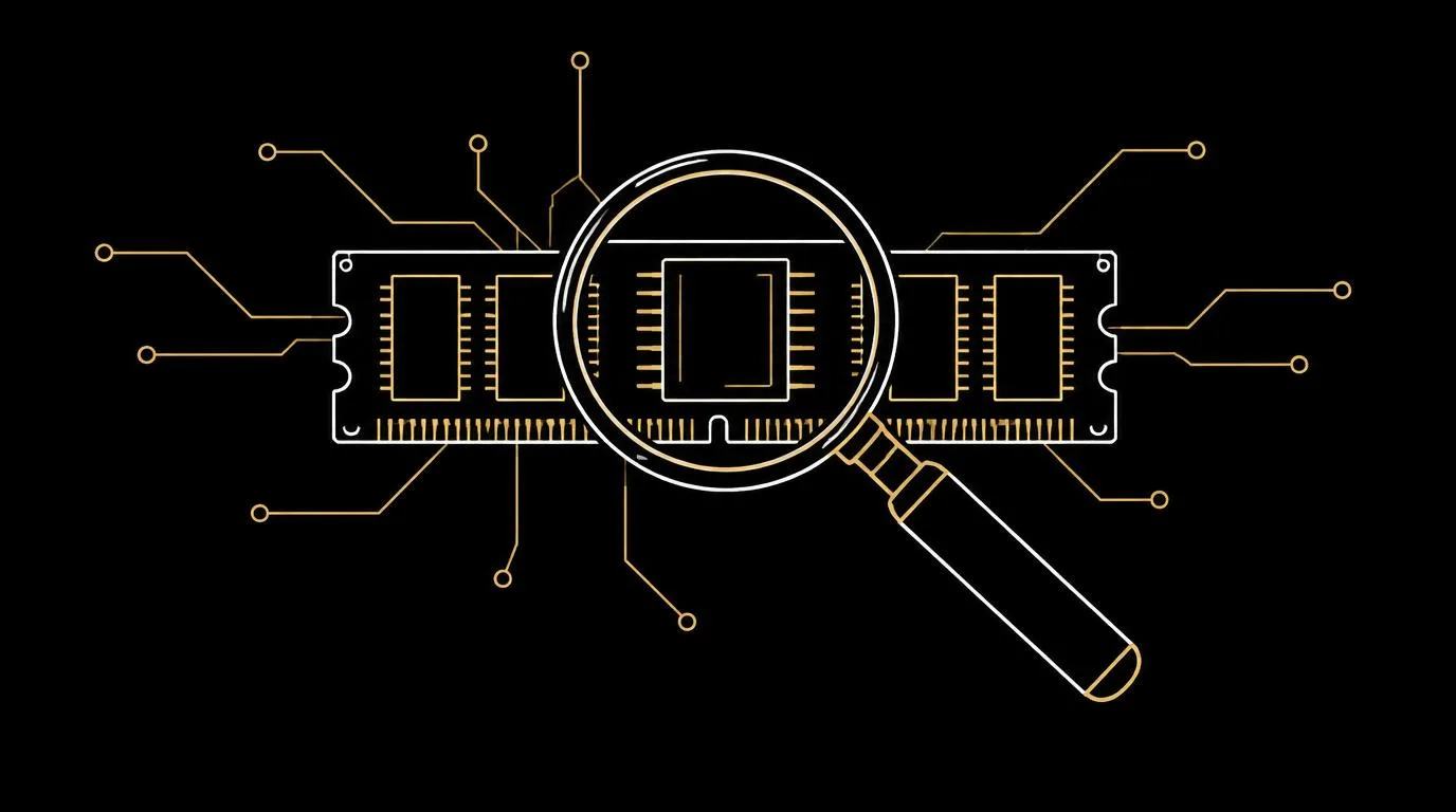 Can incognito history be recovered - magnifying glass over a memory chip showing forensic traces