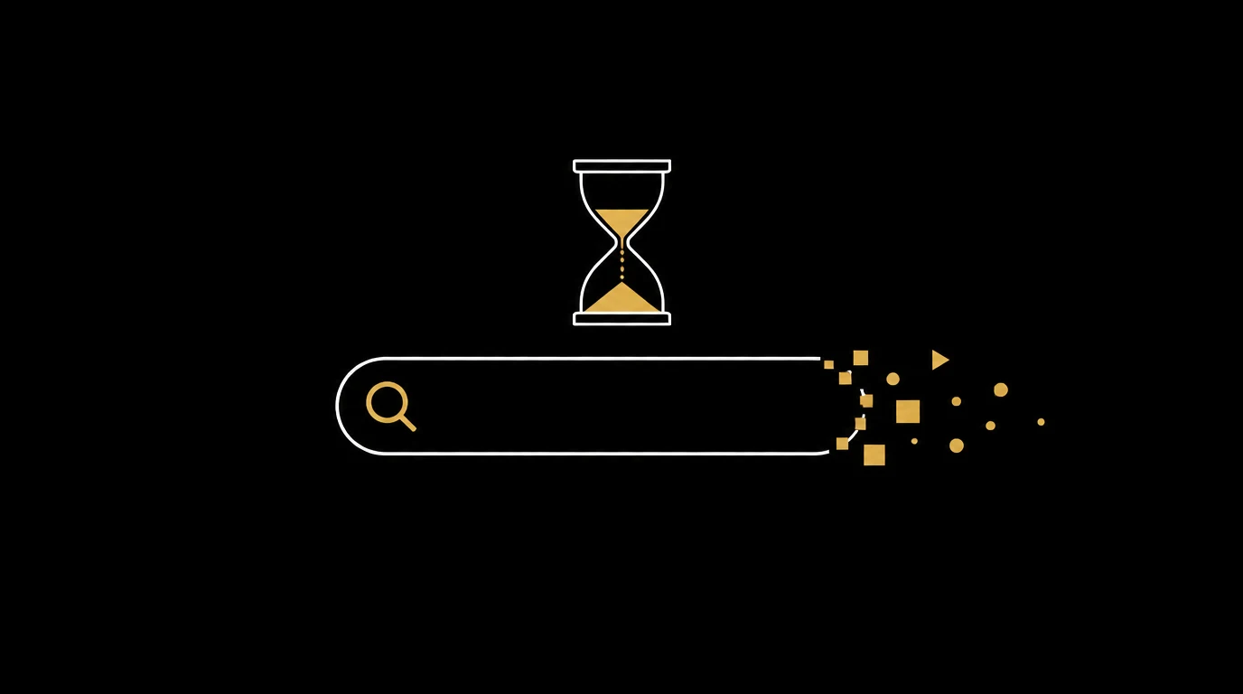 Ephemeral search illustration of search data that expires instead of being retained